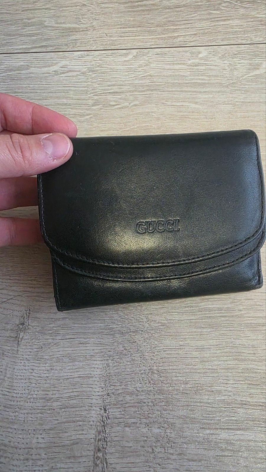 Gucci Portemonnee Zwart Leer met GG-patroon, Sieraden, Tassen en Uiterlijk, Portemonnees, Overige merken, Gebruikt, Leer, Zwart