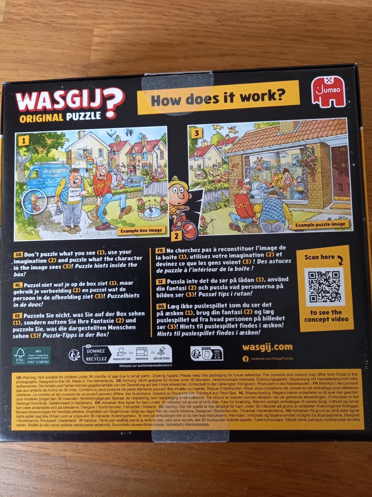 Puzzel Wasgij, Hobby en Vrije tijd, Denksport en Puzzels, Ophalen of Verzenden, 500 t/m 1500 stukjes, Zo goed als nieuw, Legpuzzel