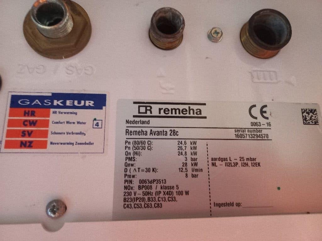 Remeha Avanta HR 28C CW4, Ophalen, Gebruikt