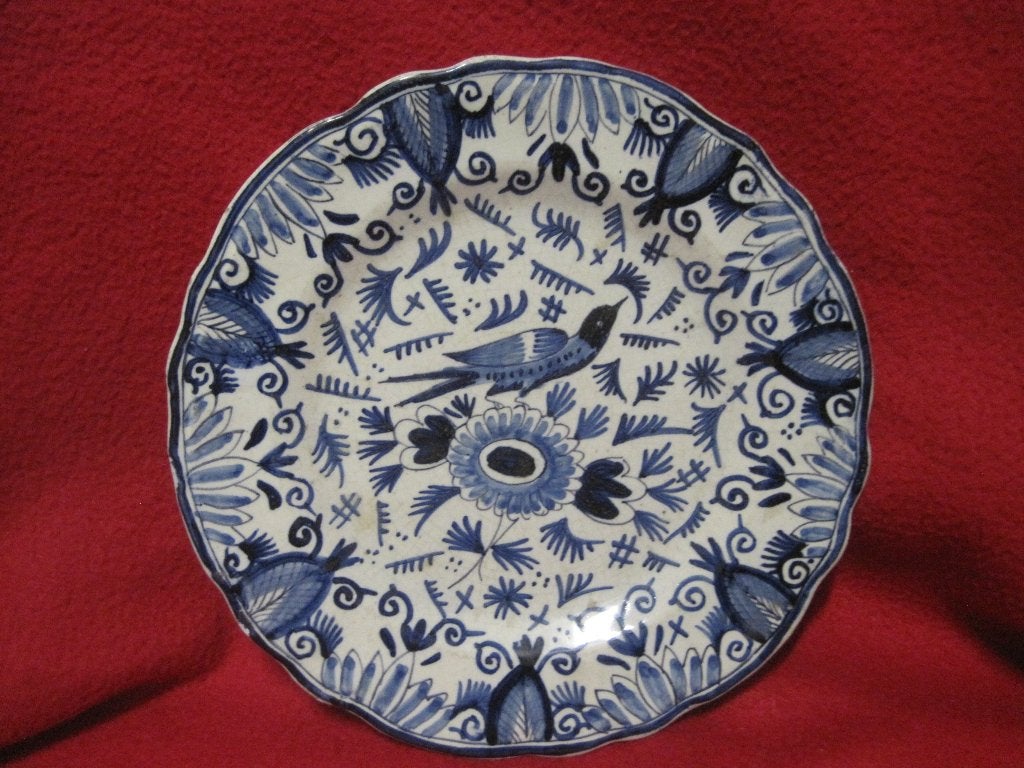 Oud beschilderd schoteltje, Ophalen of Verzenden