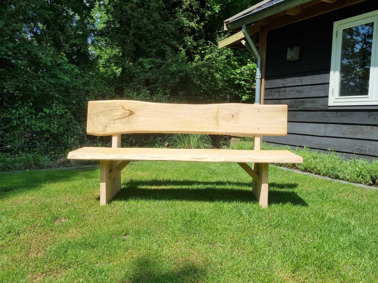 Robuuste boomstam tuinbank, Tuin en Terras, Tuinbanken, Nieuw, Hout, Ophalen of Verzenden