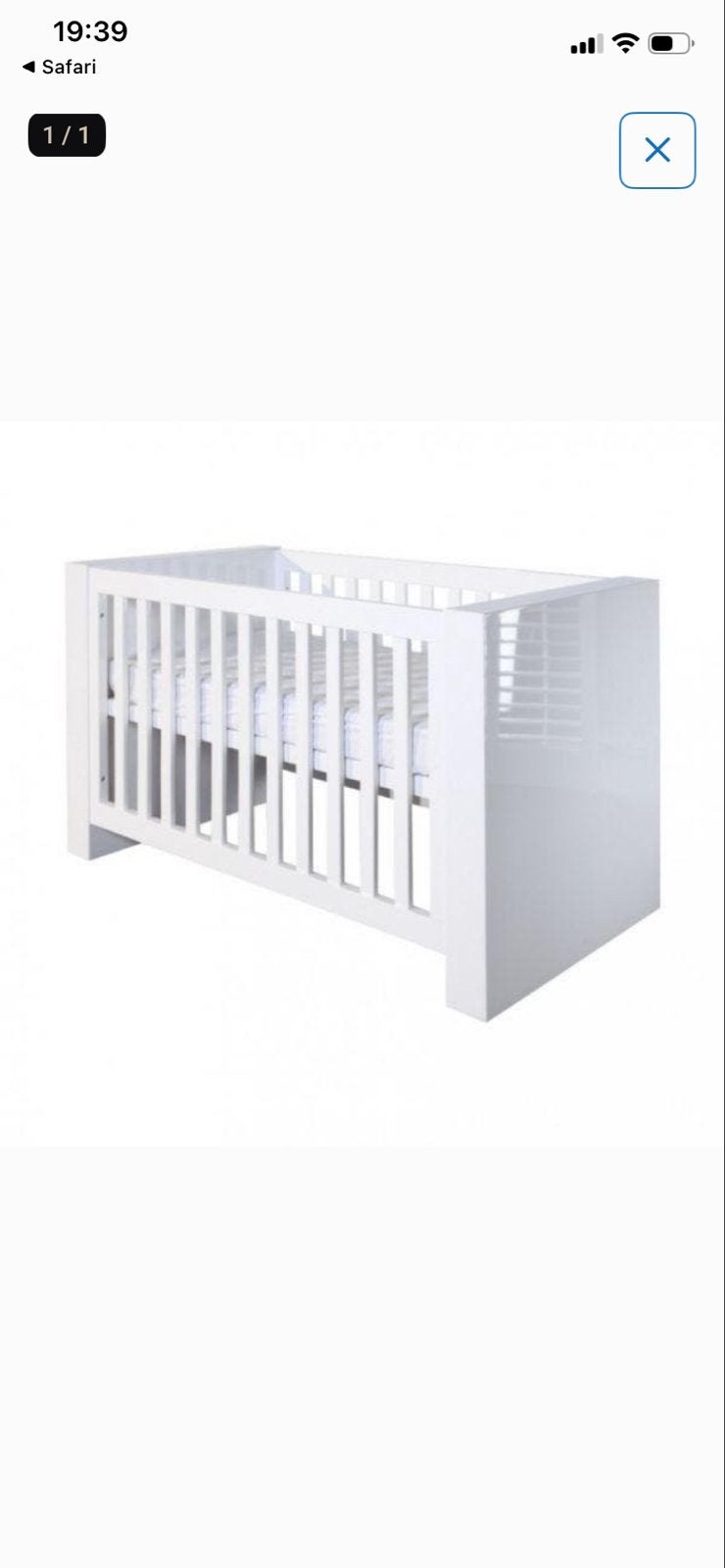 Kidsmill Omero II / Alaska ledikant 60x120 + matras, Ophalen, Zo goed als nieuw, Minder dan 140 cm, Matras