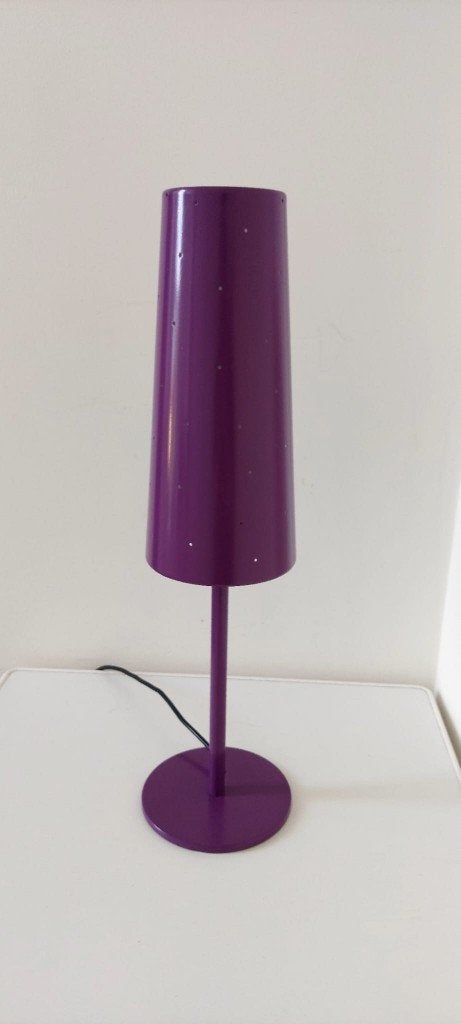 IKEA retro Tallvik tafel lamp vintage paars 90s space age, 60 cm, Eu, E14 (klein), Ophalen of Verzenden