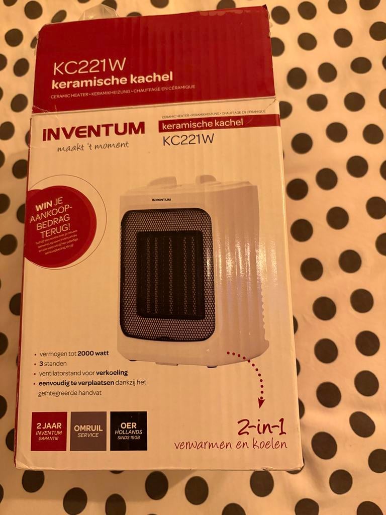 Inventum KC221W keramische kachel - 2000W, Minder dan 30 cm, Kachel, Minder dan 60 cm, Ophalen of Verzenden