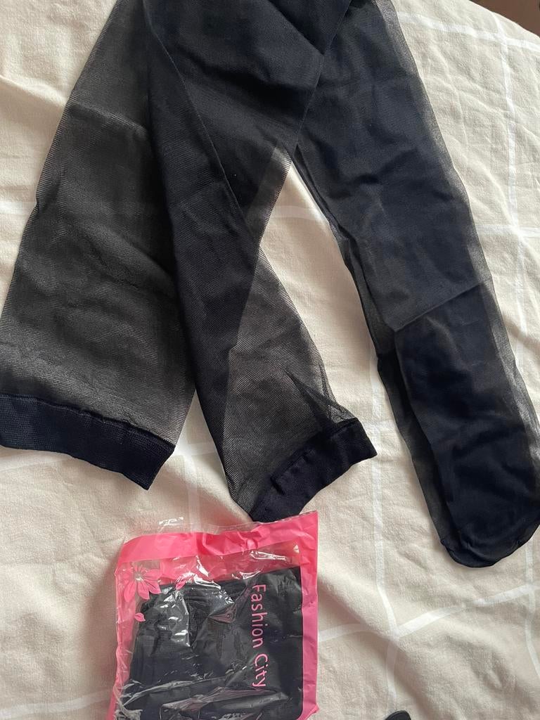 Transparante lange kousen 15 den mt L, Kleding | Dames, Leggings, Maillots en Panty's, Verzenden, Zwart, Nieuw, Maat 44/46 (L)