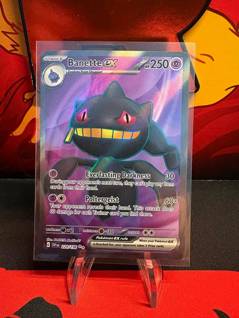 Banette ex 229/198 SV:EN Pokémon Kaart, Ophalen of Verzenden, Zo goed als nieuw, Losse kaart, Foil