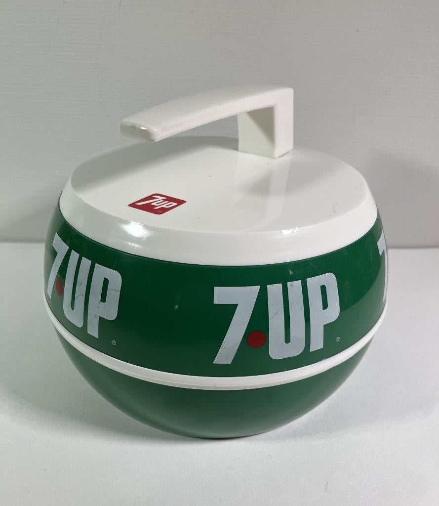 Vintage 7Up curlingsteen koeler, Ophalen of Verzenden, Gebruikt, Gebruiksvoorwerp