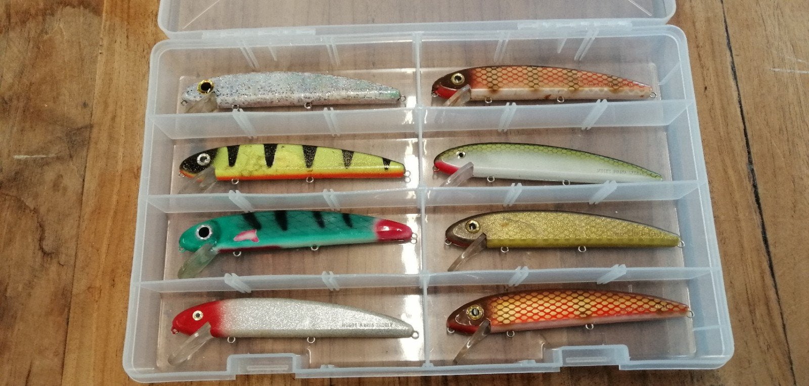 6 Jakes van 15cm in Spro tacklebox, Watersport en Boten, Hengelsport | Zeevissen, Ophalen, Gebruikt, Overige typen