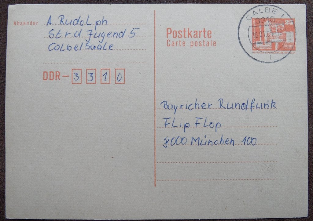 Briefkaart DDR – zegel Berlin Alexanderplatz 0,25 oranje, Postzegels en Munten, Ophalen of Verzenden, Briefkaart