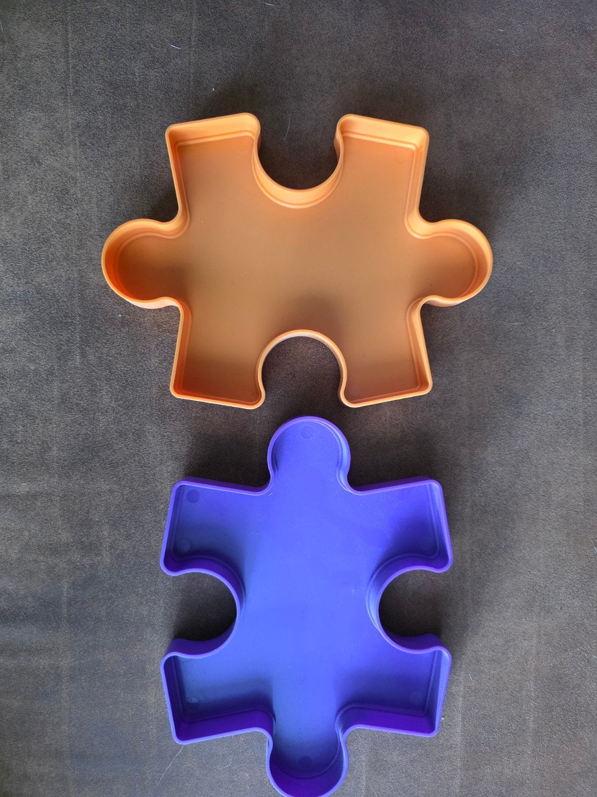 6 Oranje/Paarse Puzzelstukjes - Knutselen & Decoratie, Ophalen of Verzenden, Zo goed als nieuw
