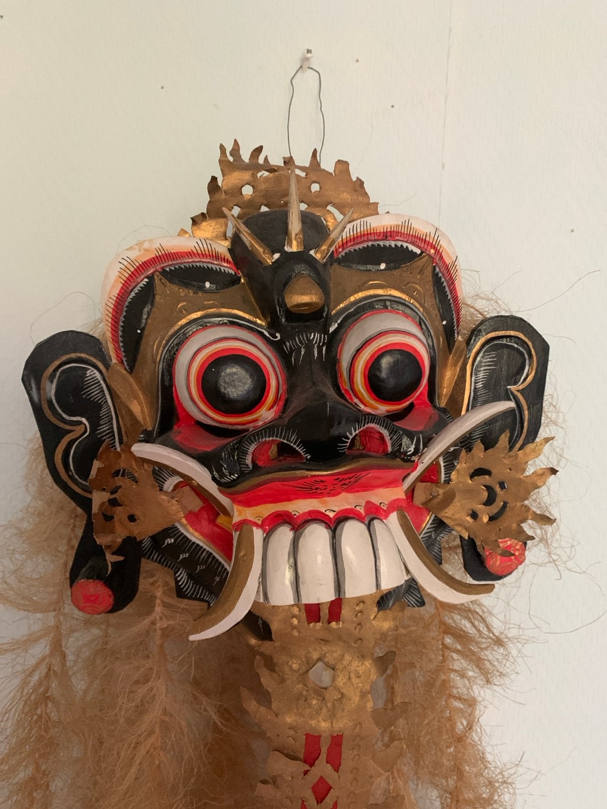 Rangda, Balinees Masker - Hout en Natuurlijk Materiaal, Hout, Masker, Handgemaakt, Indonesië