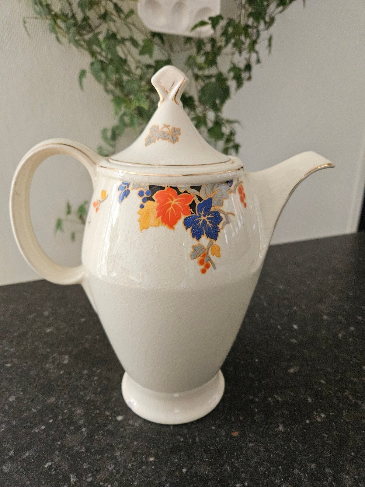 Art Deco Mosa Maastricht 'Druiveblad' Koffiekan/Teekan, Ophalen of Verzenden