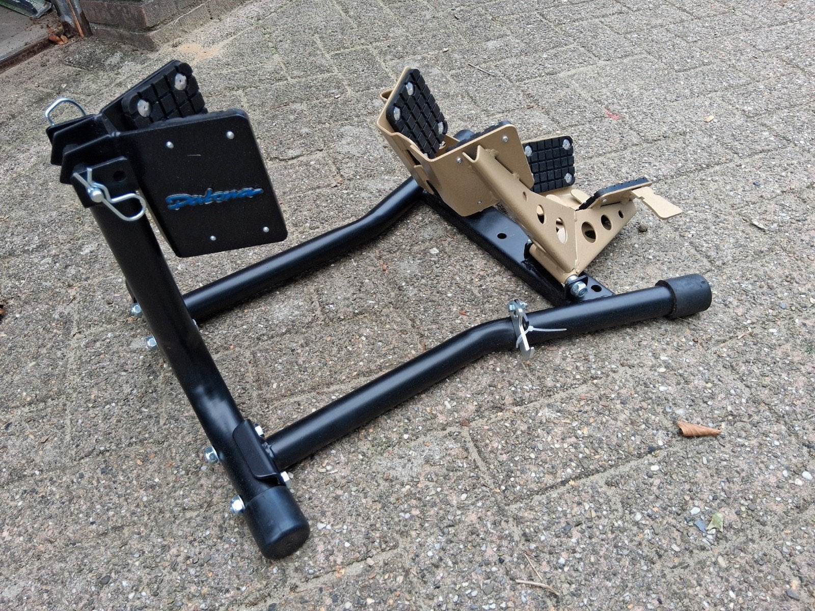 Motorfiets voorwielklem / paddockstand, Ophalen, Zo goed als nieuw