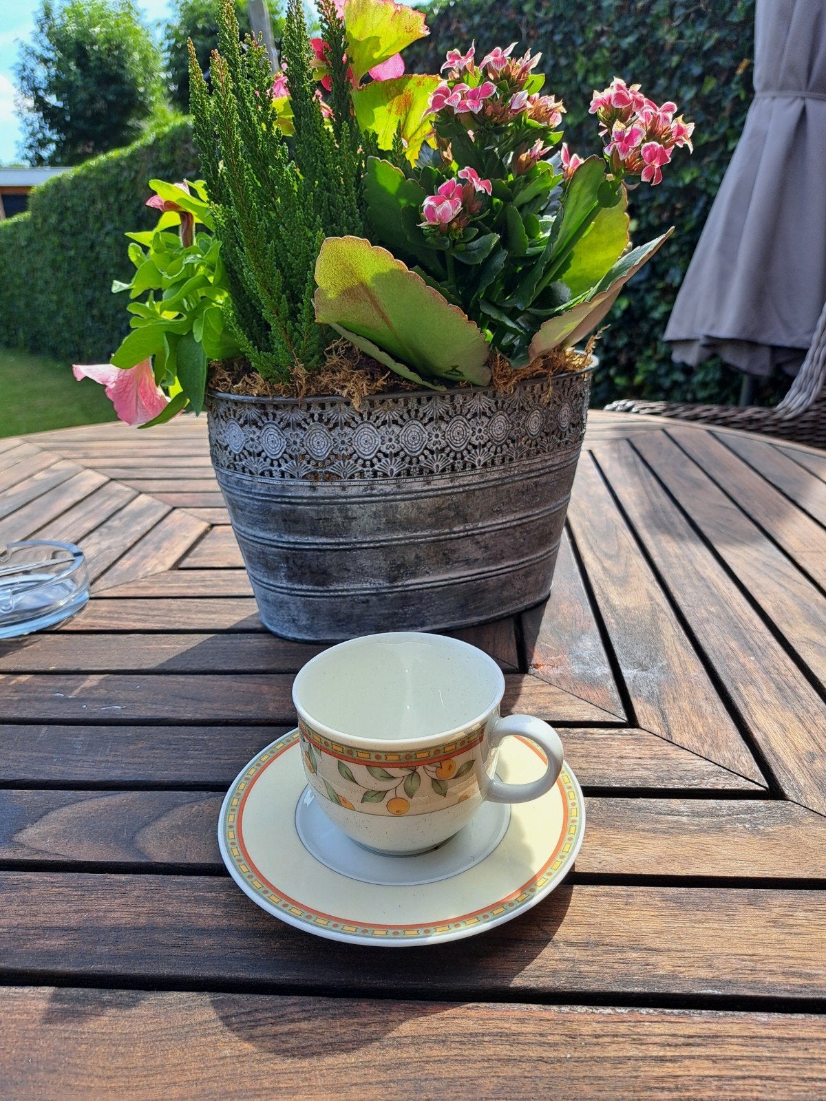 5 Mooie kop en schotels van Koffietijd servies., Ophalen, Gebruikt, Keramiek, Overige stijlen