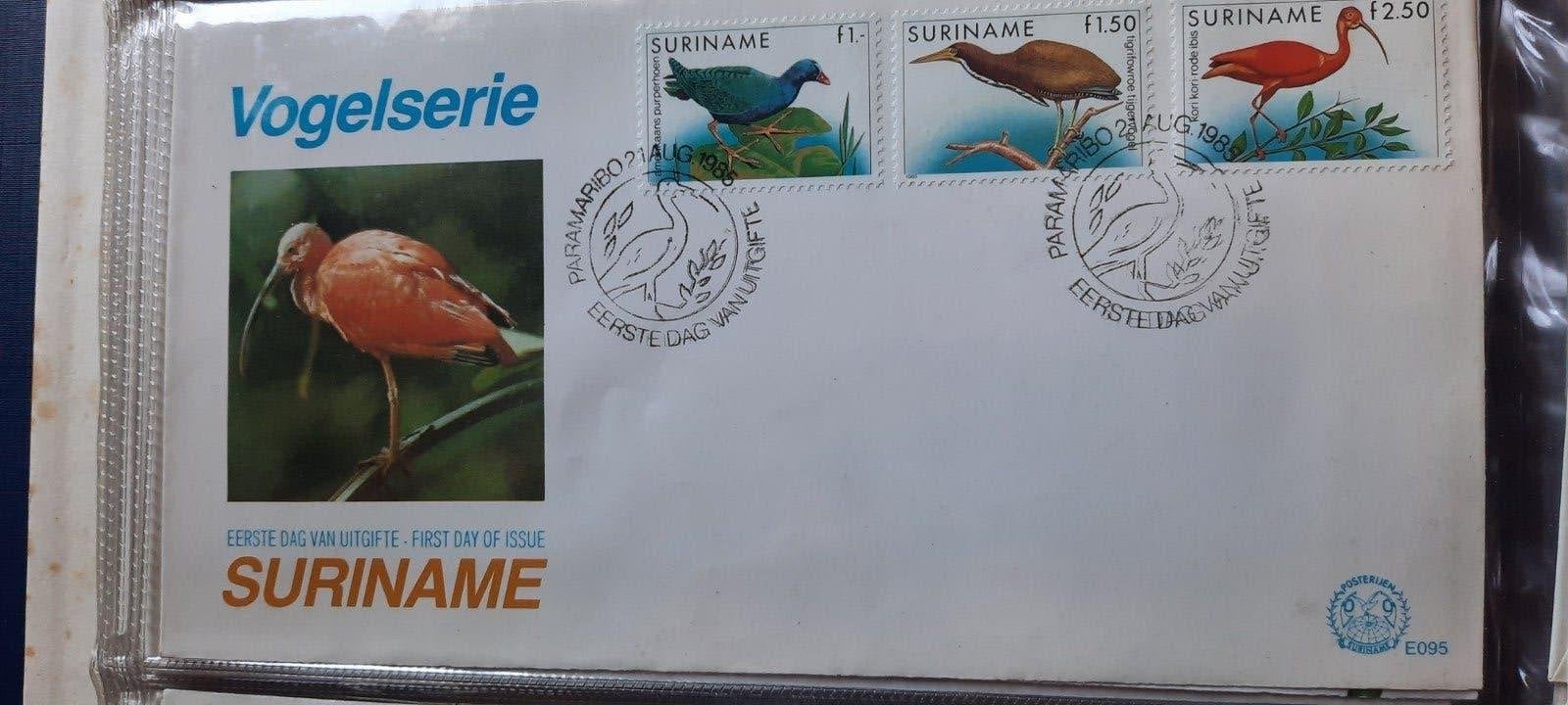 Suriname Vogelserie E095 - Eerste Dag Uitgifte, Ophalen of Verzenden, Gestempeld