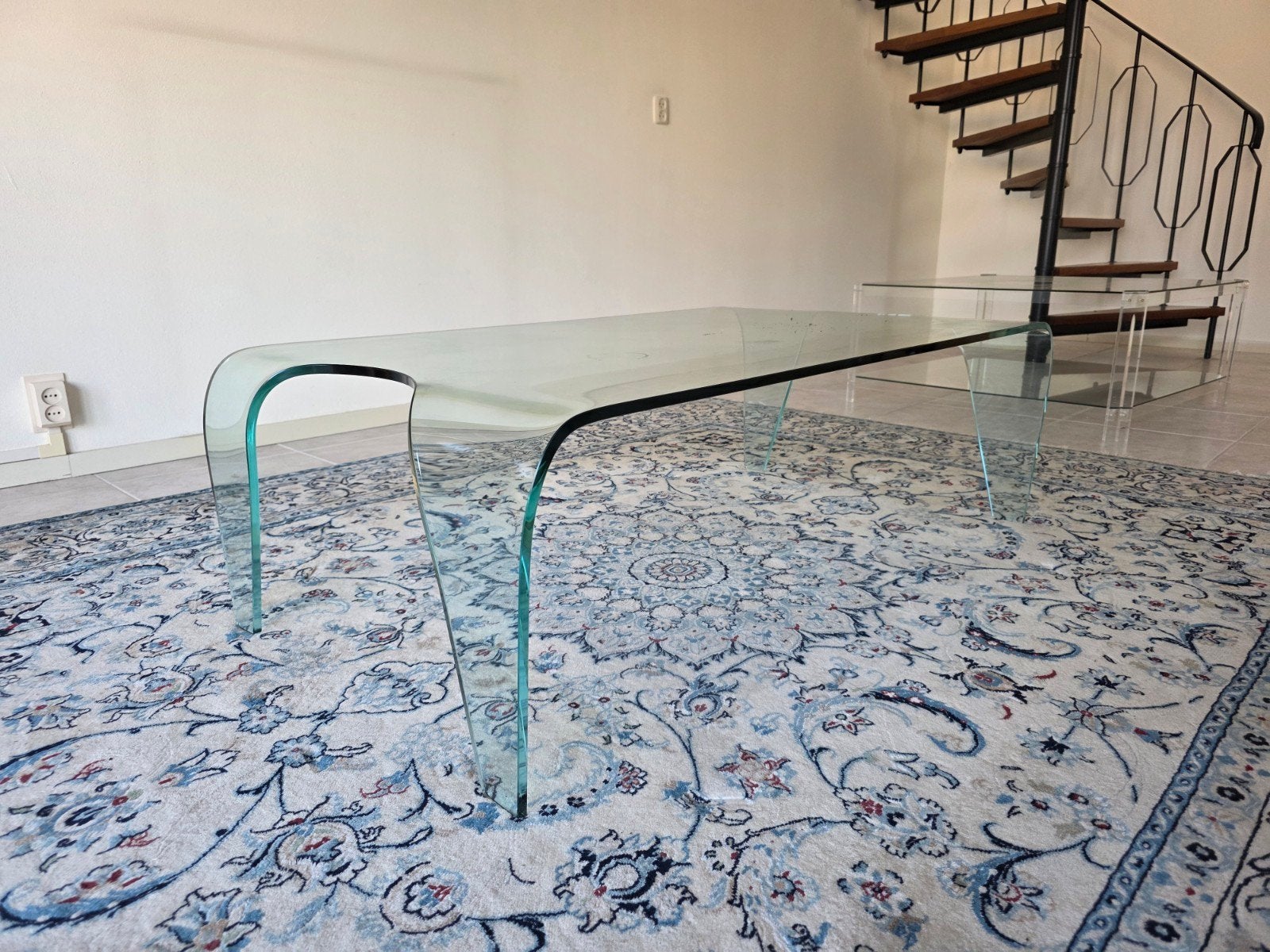 Glazen Salontafel met 2 Bijzettafels, Ophalen, 100 tot 150 cm, 50 tot 100 cm, Glas