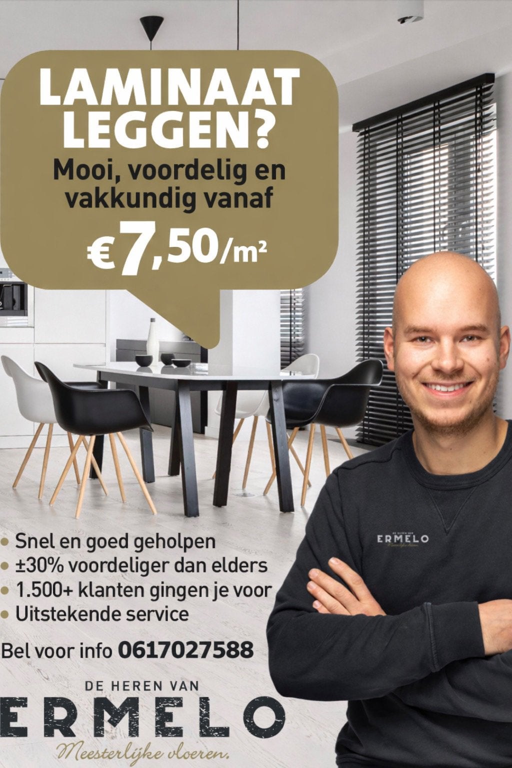 PVC Plak Click & Laminaat legservice heel NL 5JR Garantie, Diensten en Vakmensen, Vloerleggers en Parketteurs, Garantie, Laminaat of Parket