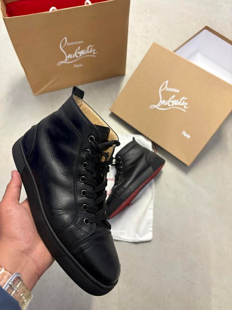 Christian Louboutin Sneakers Zwart Leer Maat 42, Kleding | Heren, Schoenen, Zwart, Ophalen of Verzenden, Sneakers of Gympen, Zo goed als nieuw