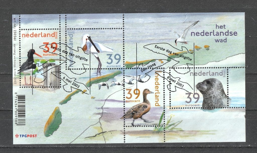 82 M Blok 2170 Het Nederlandse Wad  2003, Verzenden, Na 1940, Gestempeld