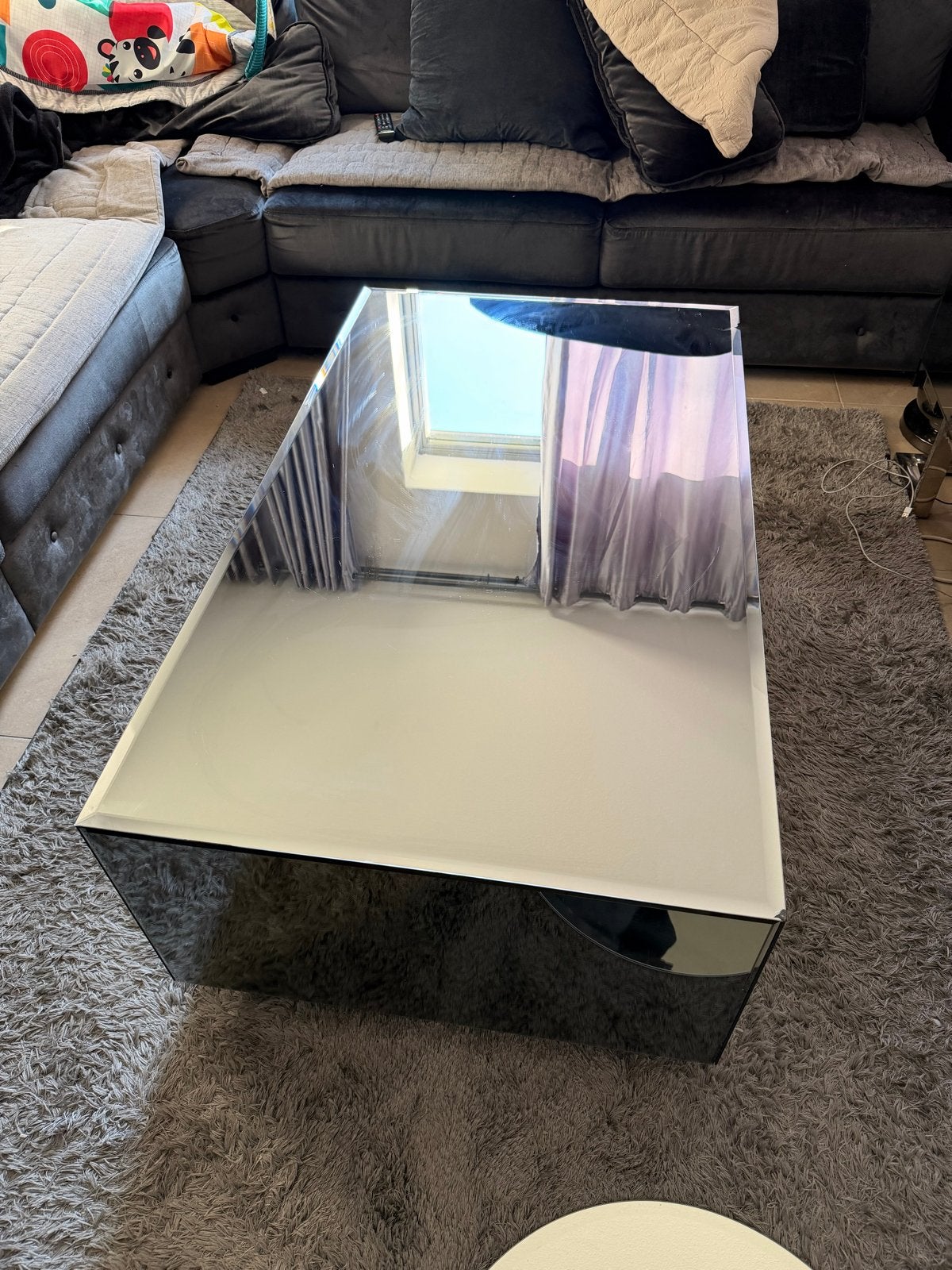 Spiegel salontafel - Gebruikt met schade, Huis en Inrichting, Tafels | Salontafels, Ophalen, Gebruikt, 100 tot 150 cm, 50 tot 100 cm