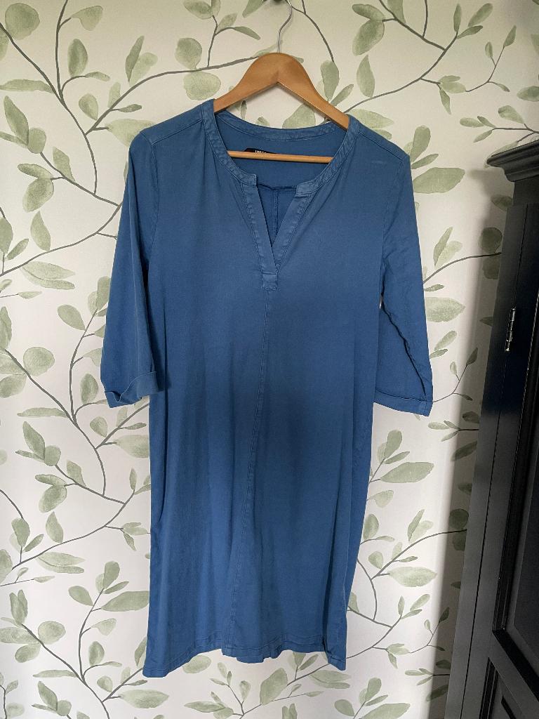 Penn & Ink kobalt blauwe jurk xs 34 - valt ruim, past bij 36, Penn & Ink, Blauw, Ophalen of Verzenden, Zo goed als nieuw
