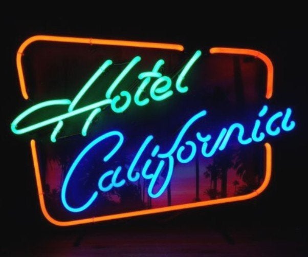 Hotel california neon en veel andere USA decoratie neons, Lichtbak of (neon) lamp, Nieuw, Ophalen of Verzenden, Info@americansaleshop.nl