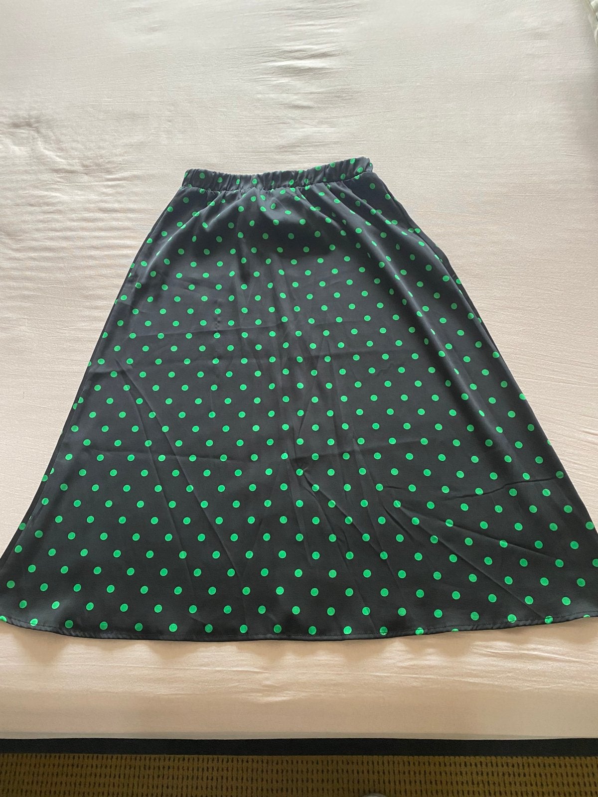 Polkadot rok, Ophalen of Verzenden, Zo goed als nieuw, Zwart, Onder de knie