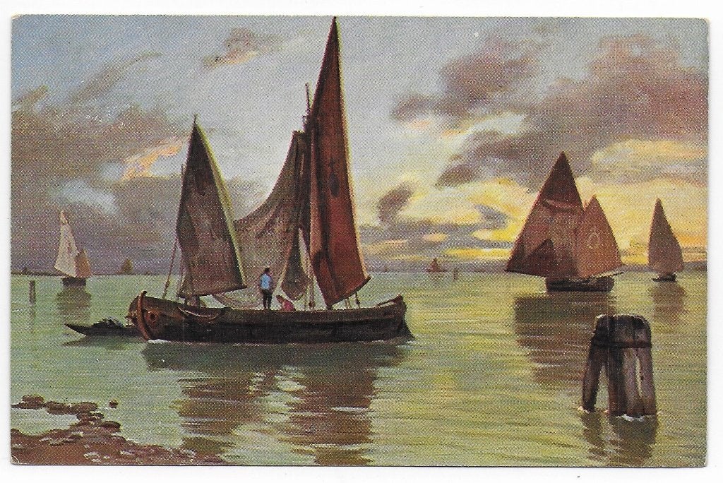 Oude Ansichtkaart Zeilboten Ongelopen ( B6929 ), Ophalen of Verzenden, 1940 tot 1960, Gelopen