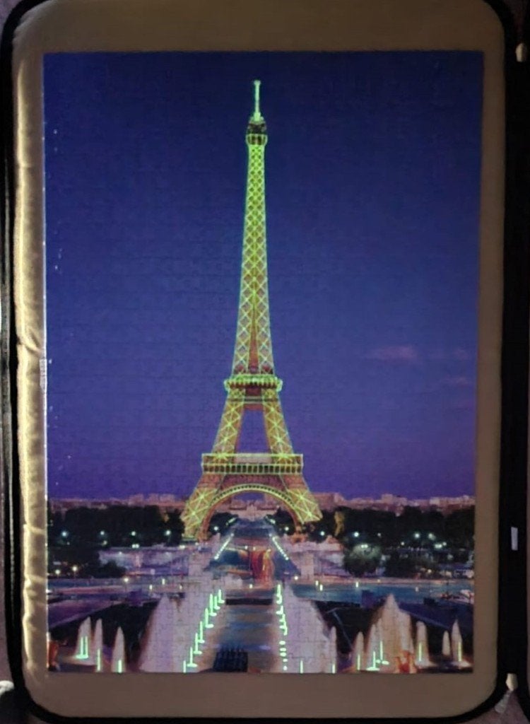 Fluorescent Eiffeltoren Parijs legpuzzel Clementoni 1000 st., Ophalen of Verzenden, 500 t/m 1500 stukjes, Zo goed als nieuw, Legpuzzel