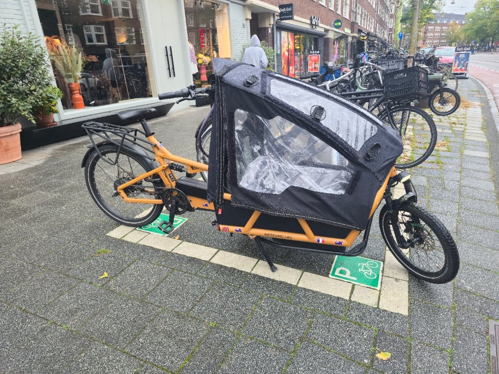 Riese and Muller Load4 75 Enviolo 800w, Gebruikt, 3 kinderen, Elektrisch, Schijfrem