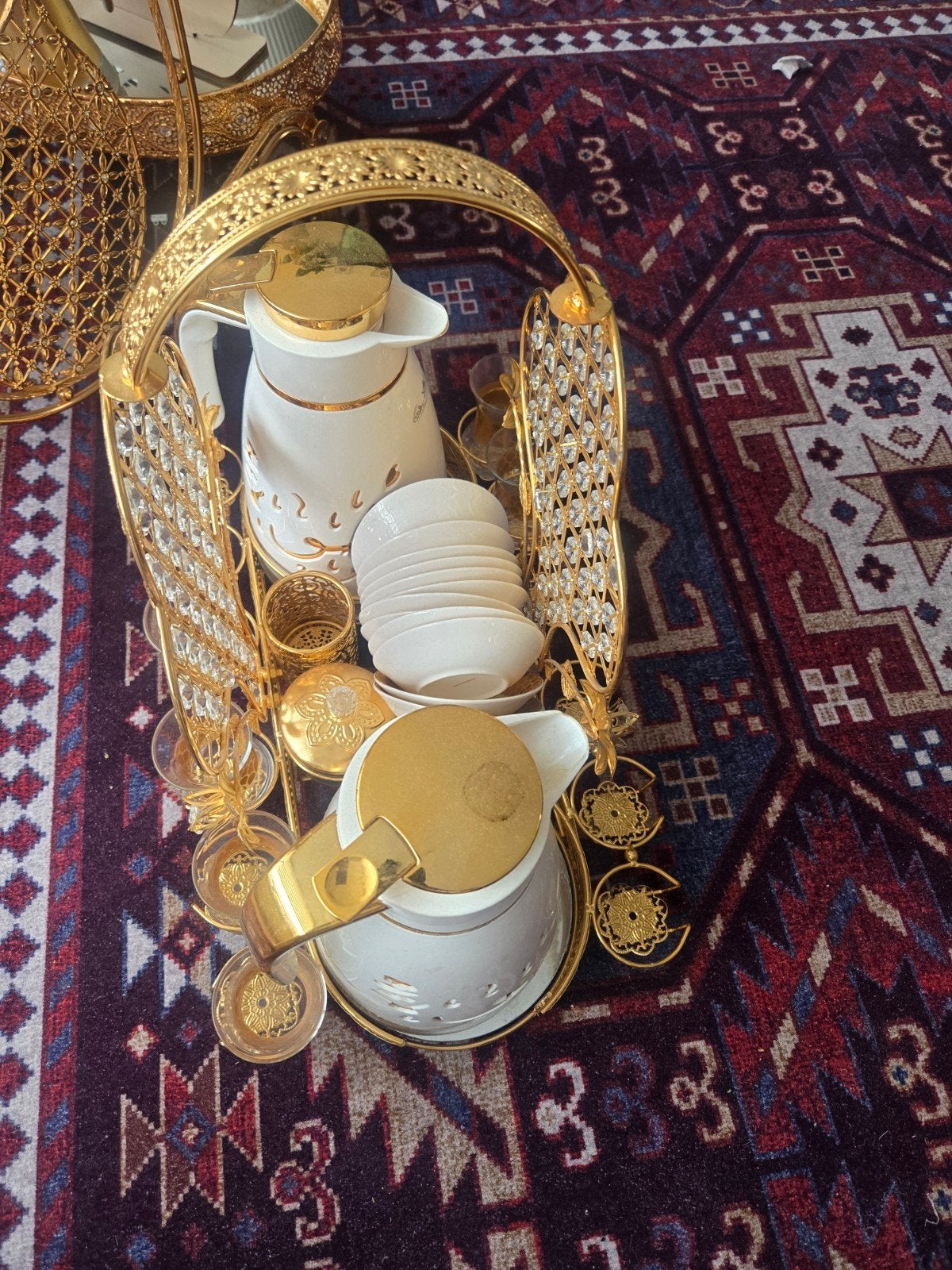 keramische koffie kopjes Goud, Ophalen, Zo goed als nieuw