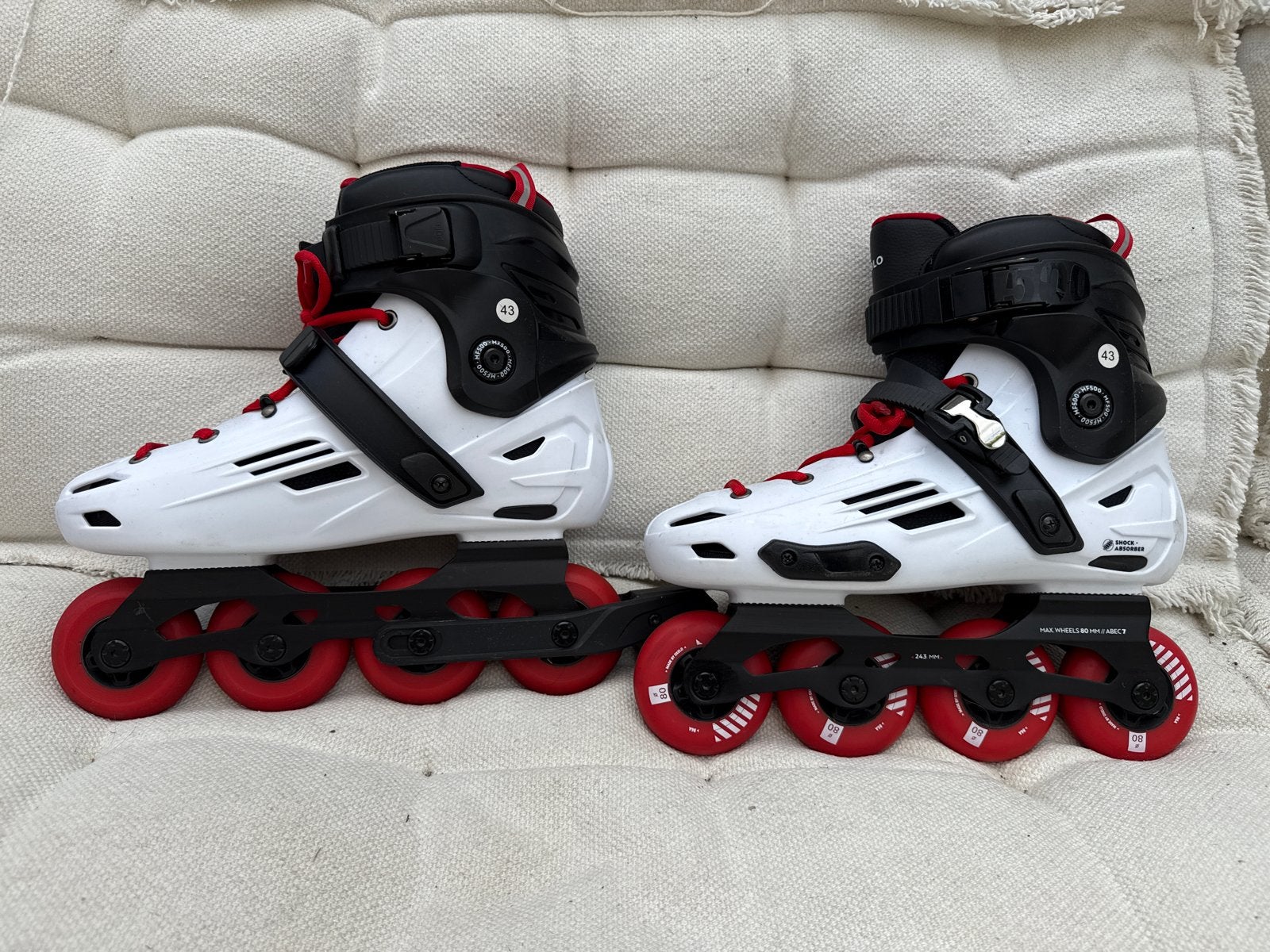 Decathlon ILS MF500 HB White Inline Skates - Maat 43, Sport en Fitness, Skeelers, Zo goed als nieuw, Inline skates 4 wielen, Dames