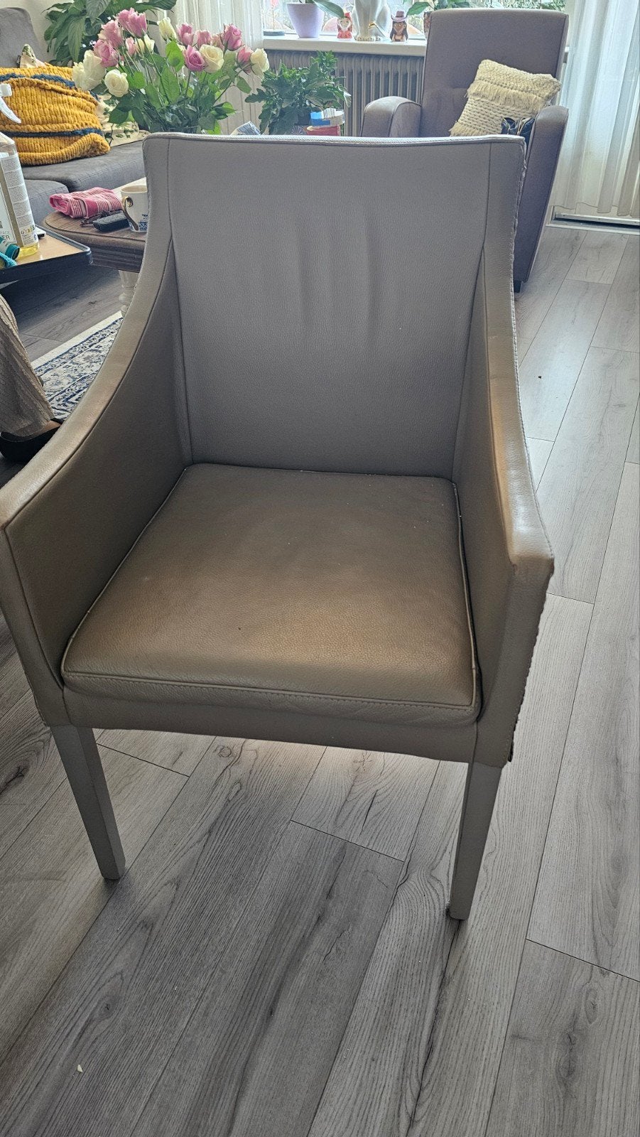 4 prachtige Loom eetkamerstoelen met leer en vlechtwerk, Ophalen, Zo goed als nieuw, Vier, Loom, Klassiek, Landelijk