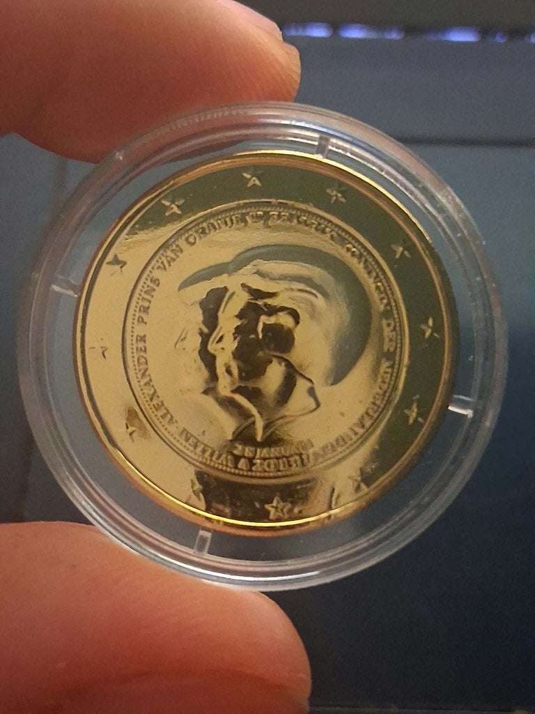Vergulde 2 Euro 2013 (Dubbelportret) – Proof + Certificaat, Postzegels en Munten, Munten | Nederland, Verzenden, Koningin Beatrix