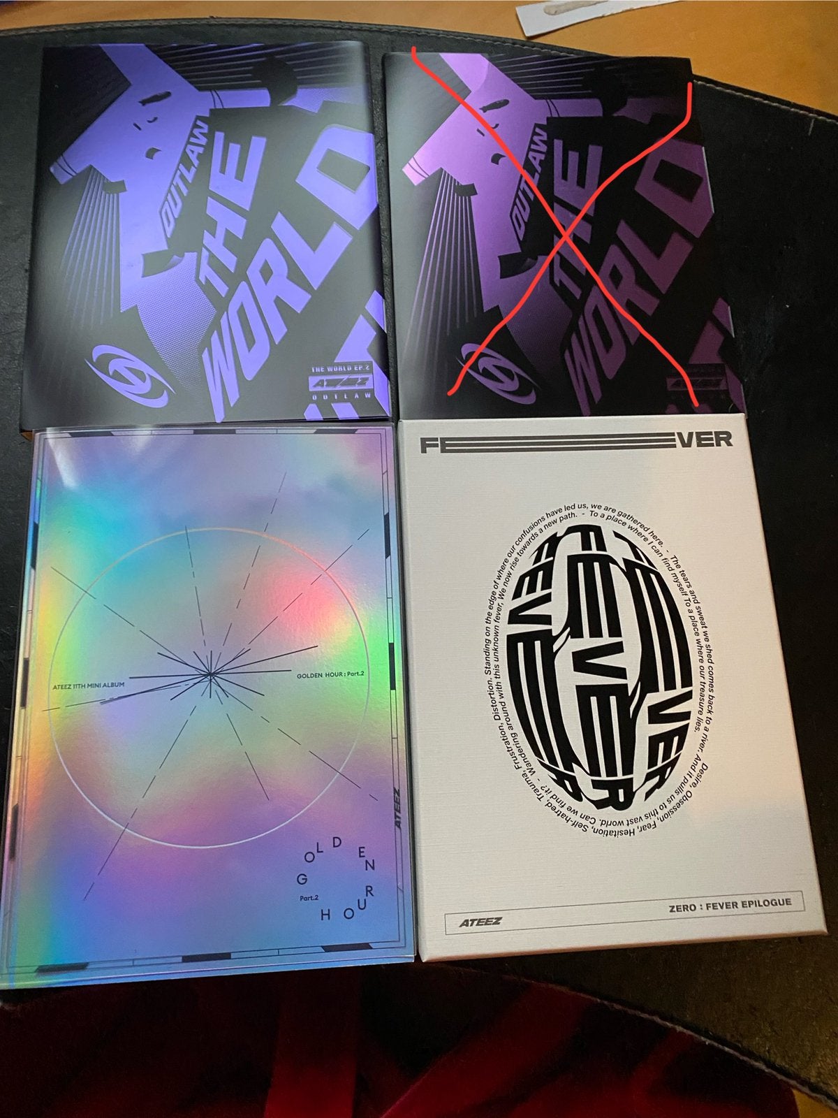 Ateez albums outlaw diary, golden hour pt 2, fever epilogue, Ophalen of Verzenden, Zo goed als nieuw, Cd of Plaat