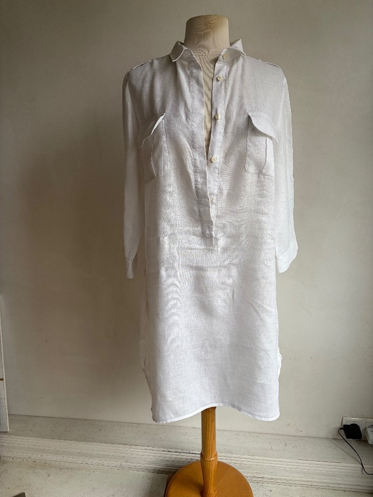 Josephine & co jurk maat 42 linnen wit jurk, Josephine & Co, Verzenden, Wit, Maat 42/44 (L)