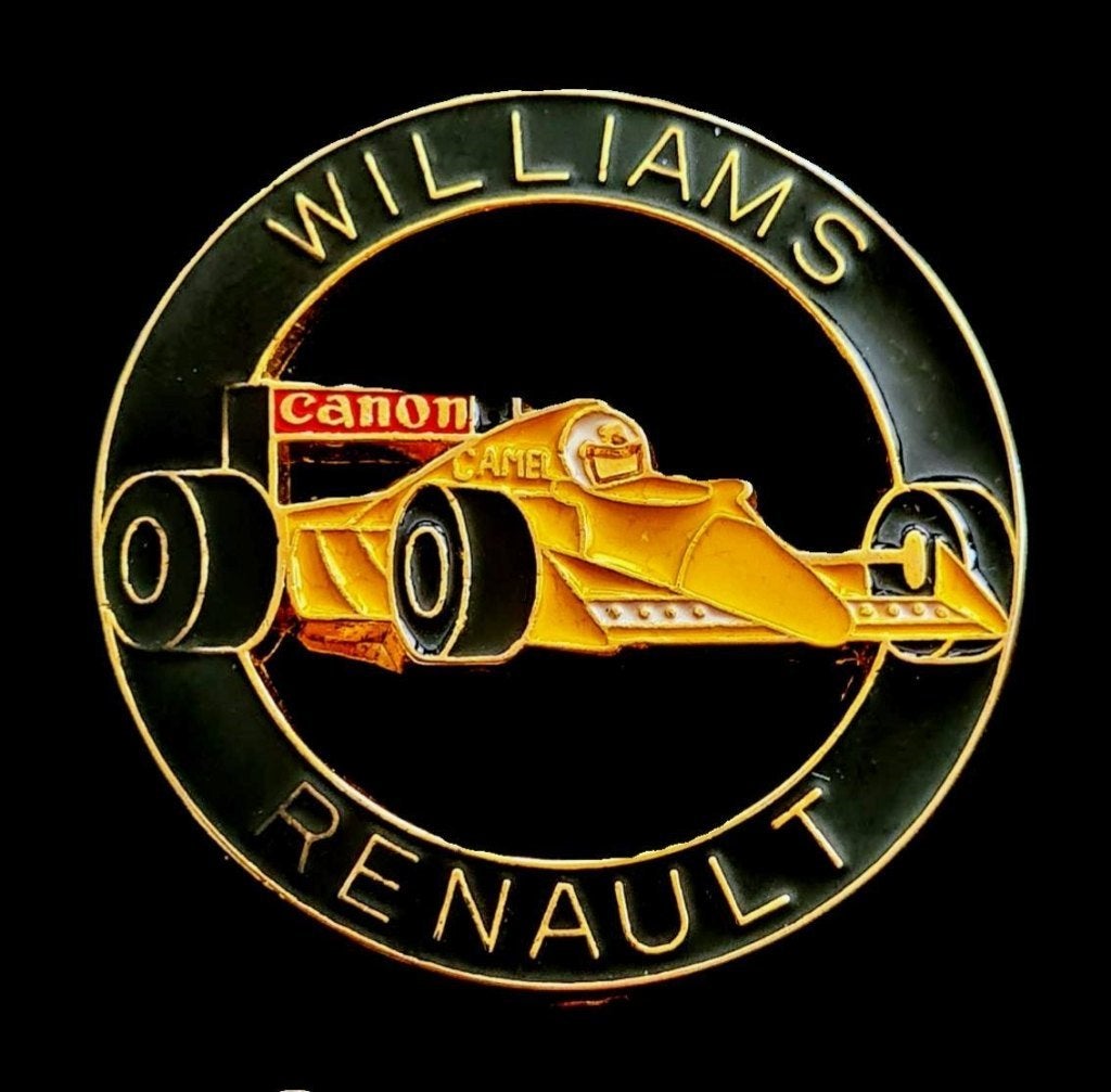 Williams-Renault open gewerkt geel zwart, Verzenden, Nieuw, Transport, Speldje of Pin