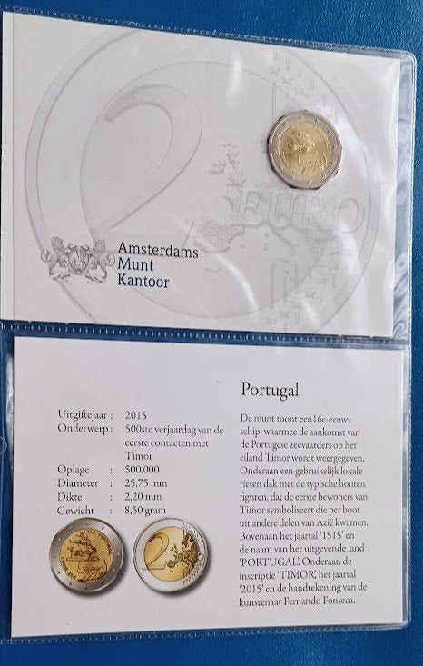 Portugal 2 Euro "Timor" 2015 (AMK) UNC, Verzenden, Portugal, 2 euro