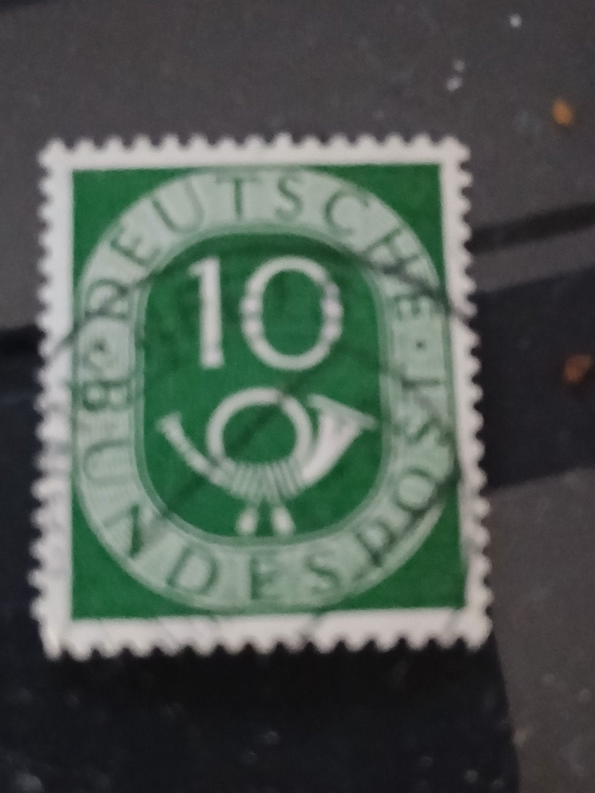 Duitse postzegel 10 Pfennig, Bundespost, Postzegels en Munten, Postzegels | Europa | Duitsland, Ophalen of Verzenden, BRD, Gestempeld