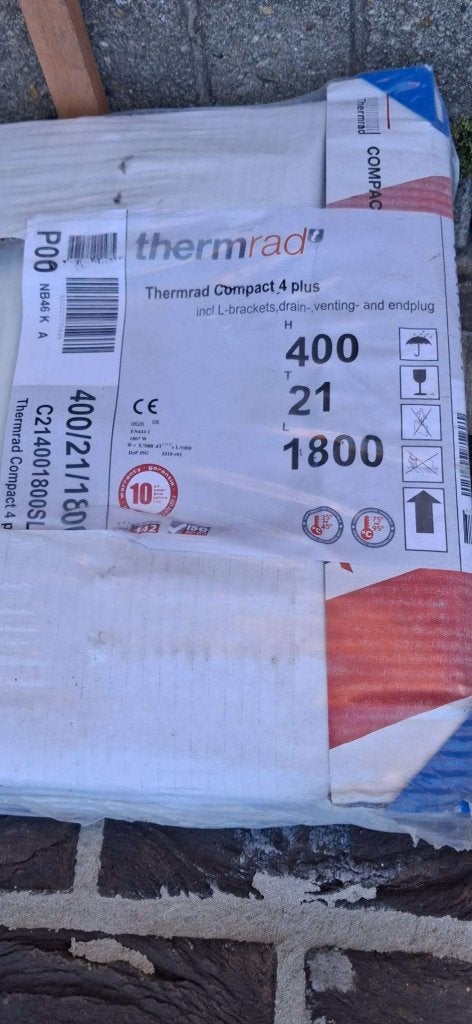 Thermrad Compact-4 plus radiator 400 x 1800 type 21 2300Watt, Ophalen, Solar Nederland B.V., 30 tot 80 cm, Radiator