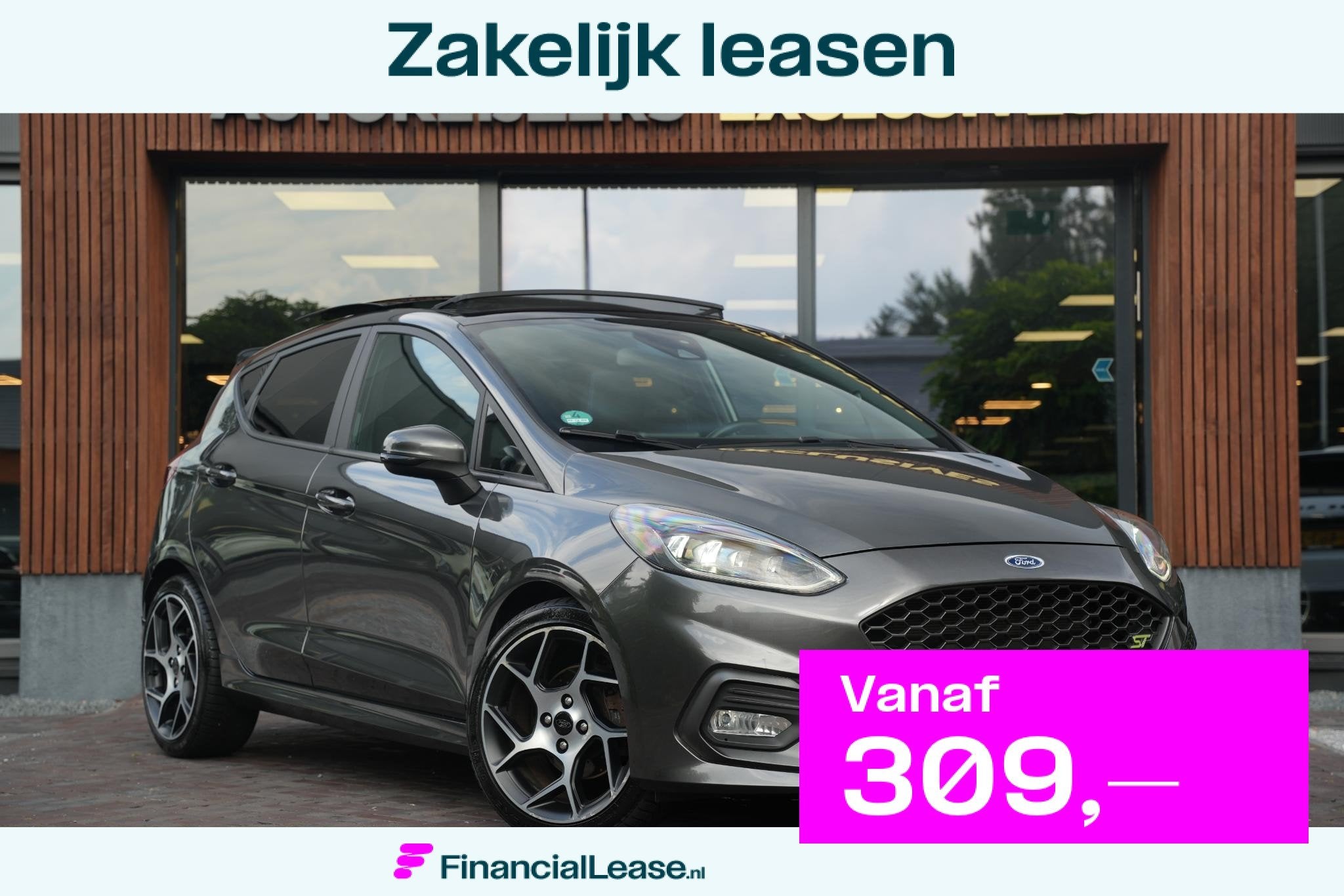 Ford Fiesta 1.5 EcoBoost ST-3 Panoramadak Cruise Recaro LED, Voorwielaandrijving, Euro 6, Leder en Stof, Handgeschakeld