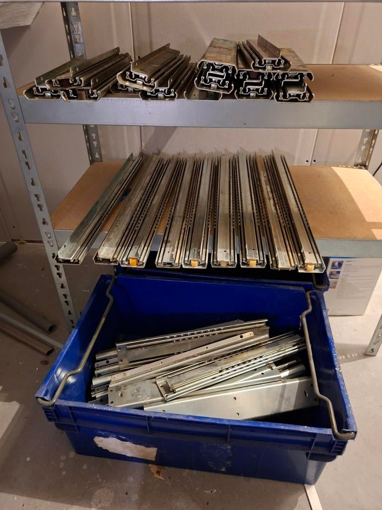 Ladegeleiders zware kwaliteit met kogellagers, Ophalen, 250 mm of meer