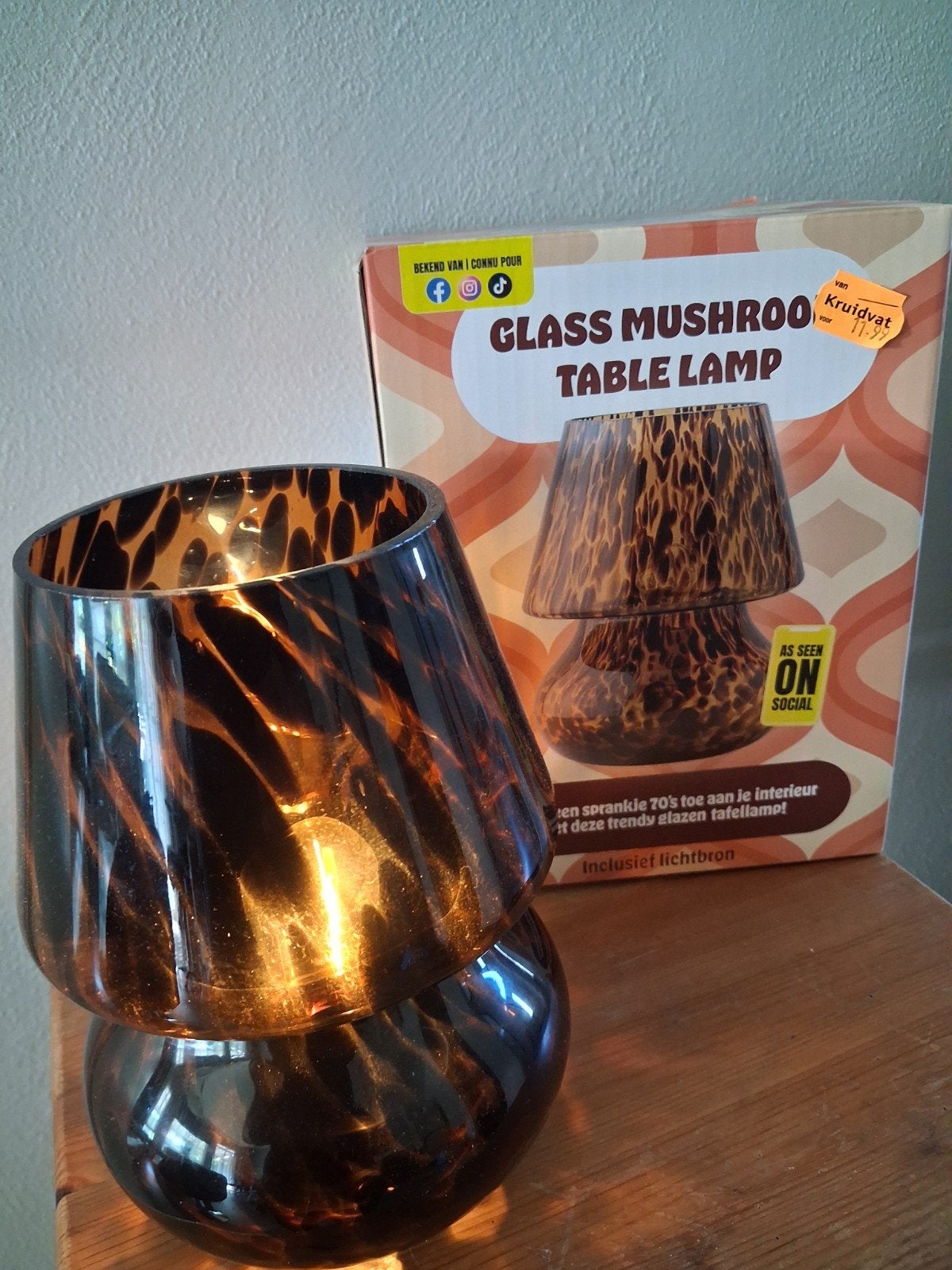 Nieuwe glazen tafellampje, Ophalen of Verzenden