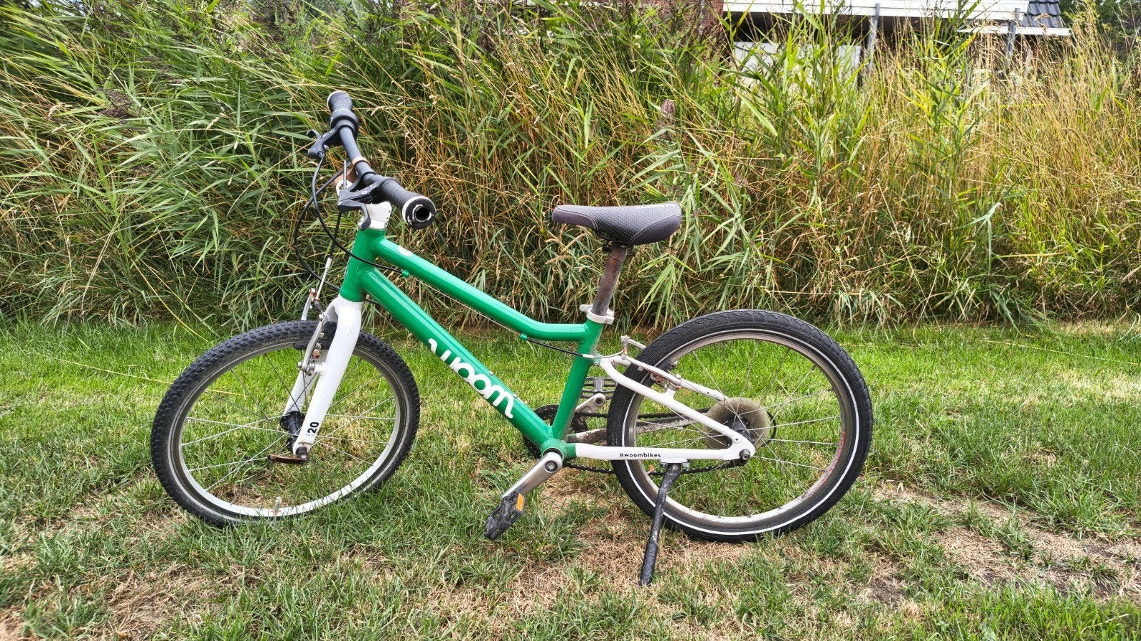 Woom 4 kinderfiets - Groen - 20 inch, Ophalen, 20 inch of meer, Gebruikt, Velgrem
