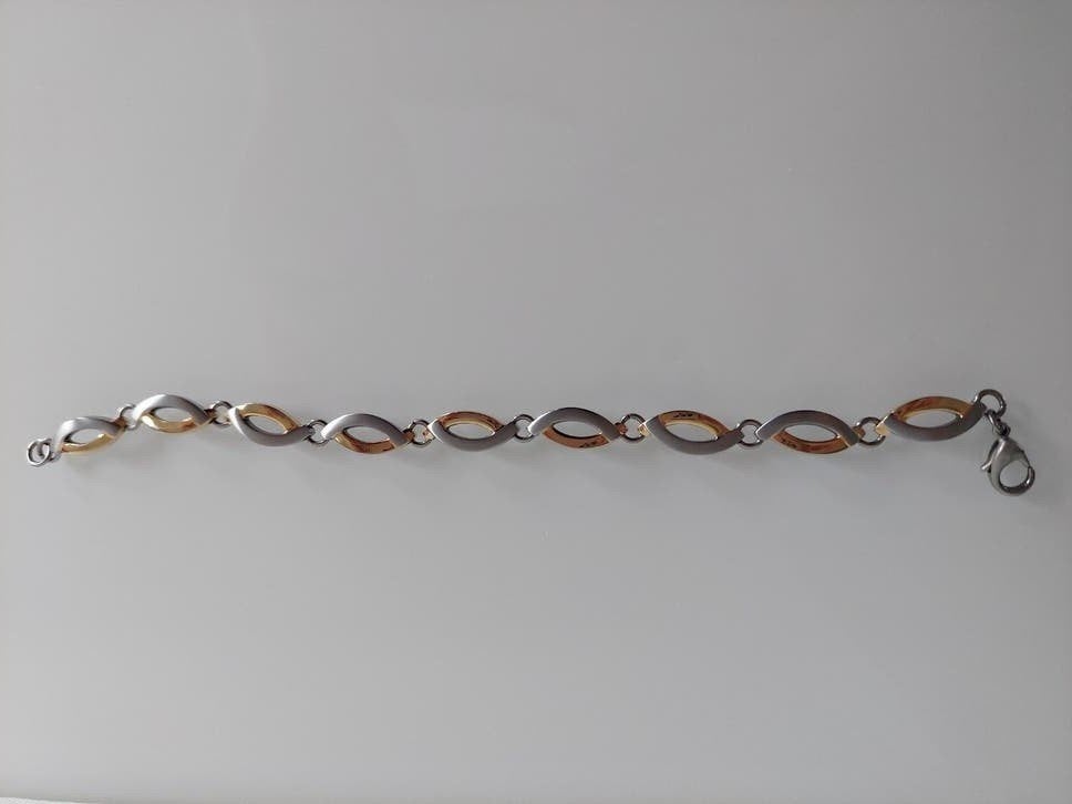 Boccia Titanium Armband - Tweekleurig, Ophalen of Verzenden, Zo goed als nieuw, Zilver, Overige materialen