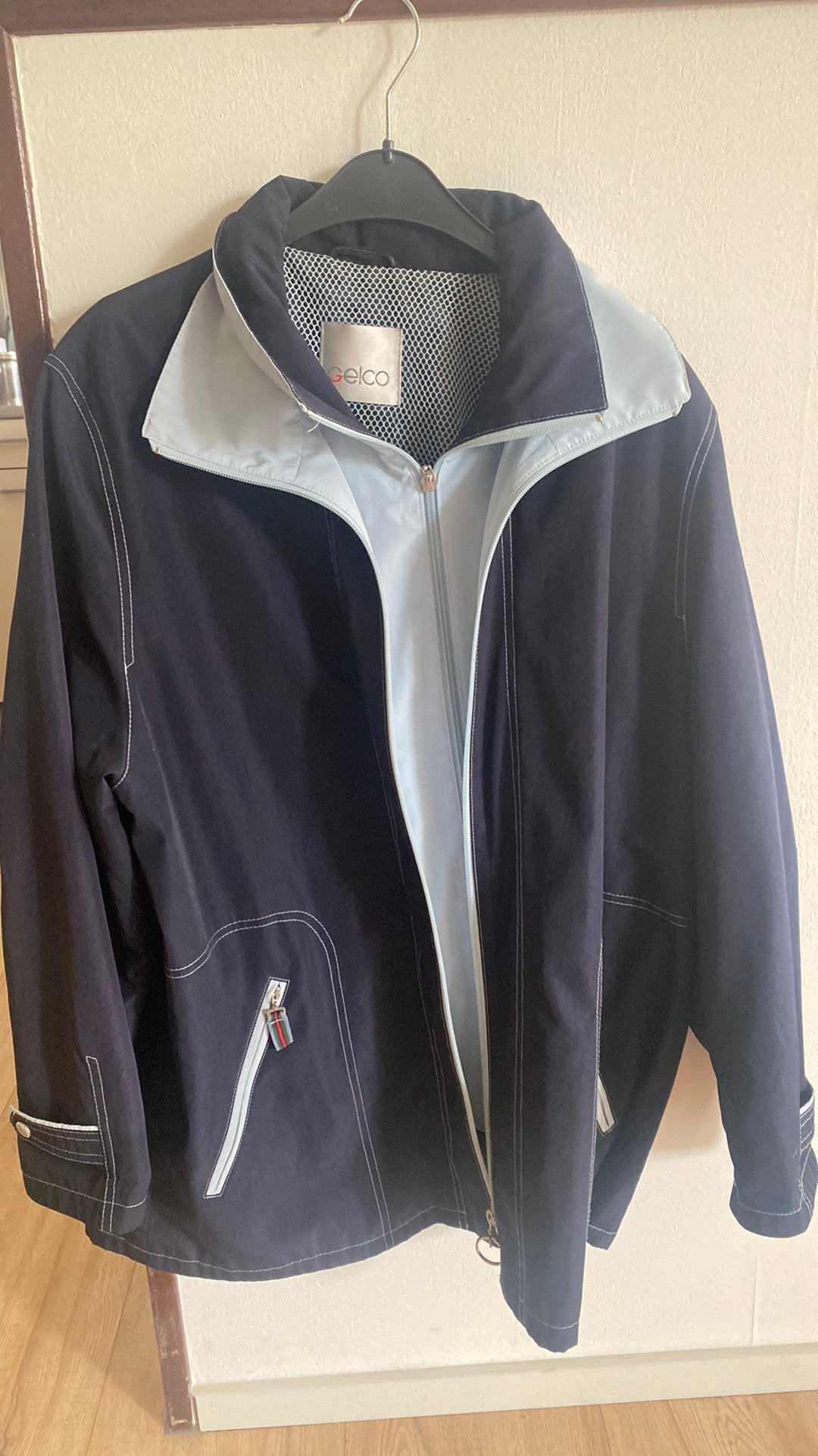 Prachtig donkerblauw GELCO dames zomer jack, maat 42, Ophalen, Blauw, Zo goed als nieuw, Maat 42/44 (L)