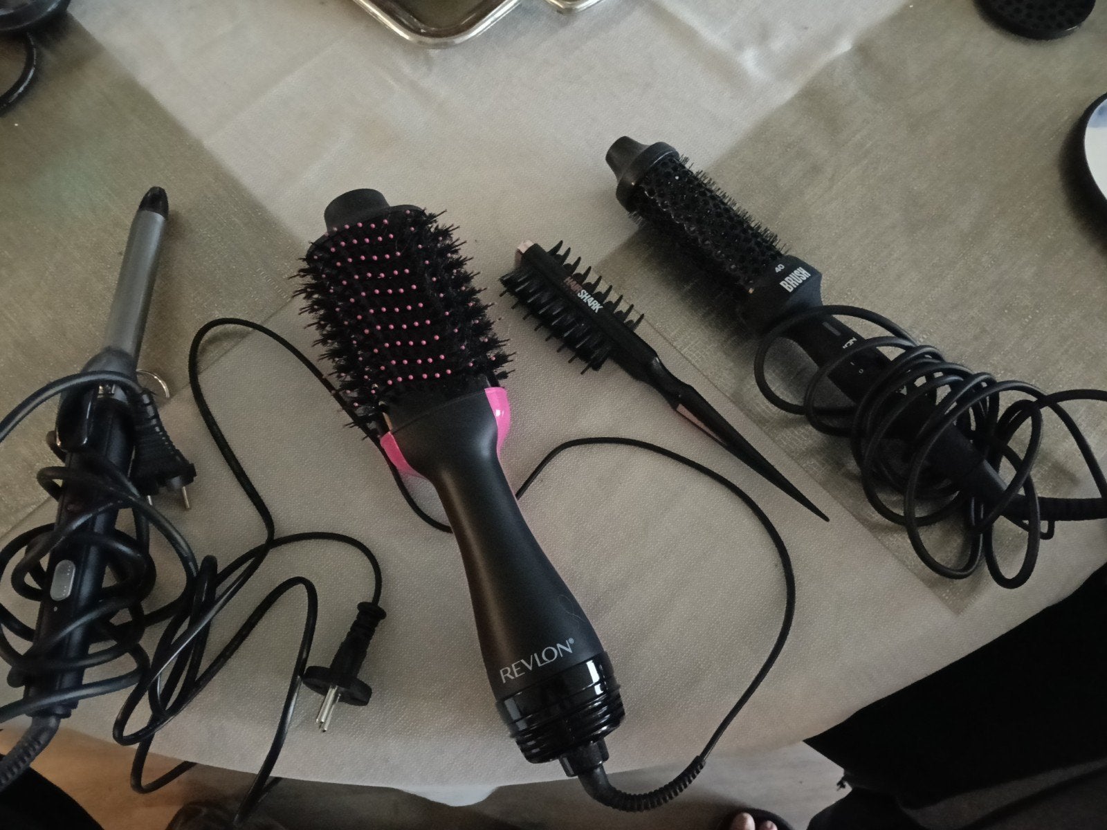 Haarstyling set: Revlon föhnborstel, krultang en borstels, Ophalen of Verzenden