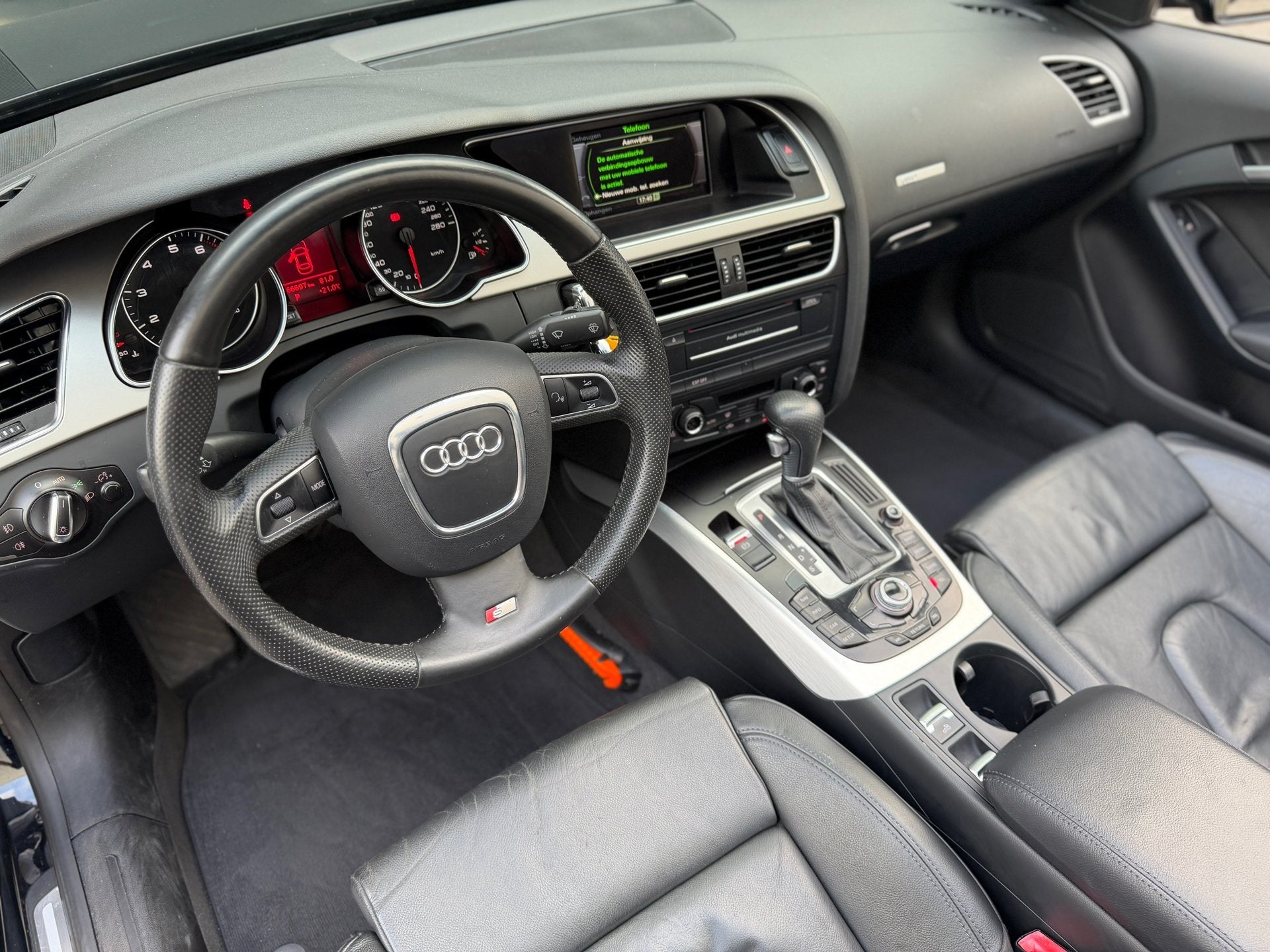 Audi A5 Cabriolet 2.0 TFSI Pro Line Automaat Cabrio, Auto's, Gebruikt, Zwart, 4 cilinders, 4 stoelen