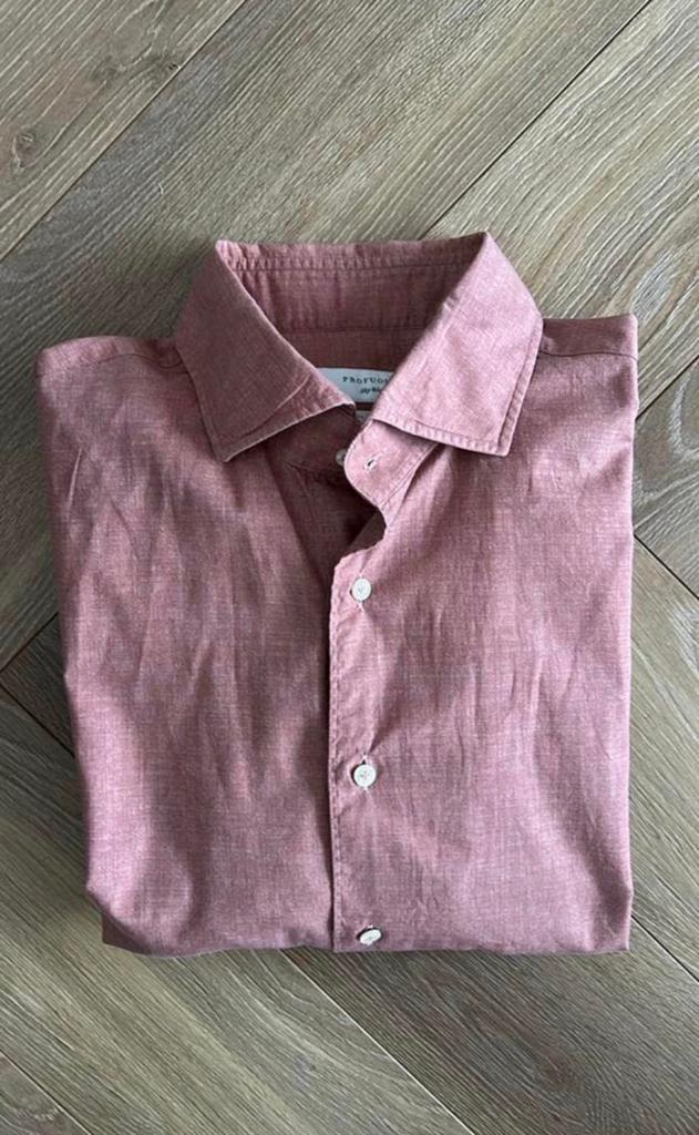 Profuomo heren overhemd maat L, Kleding | Heren, Overhemden, Ophalen of Verzenden, Nieuw, Roze, Halswijdte 41/42 (L)