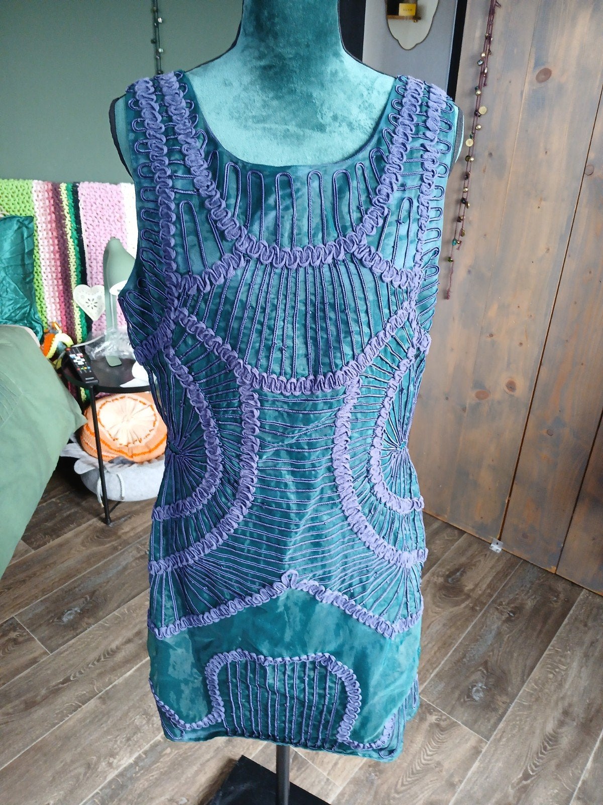 Steps jurk met paarse details - Maat 44, Kleding | Dames, Maat 42/44 (L), Ophalen of Verzenden, Zo goed als nieuw, Steps